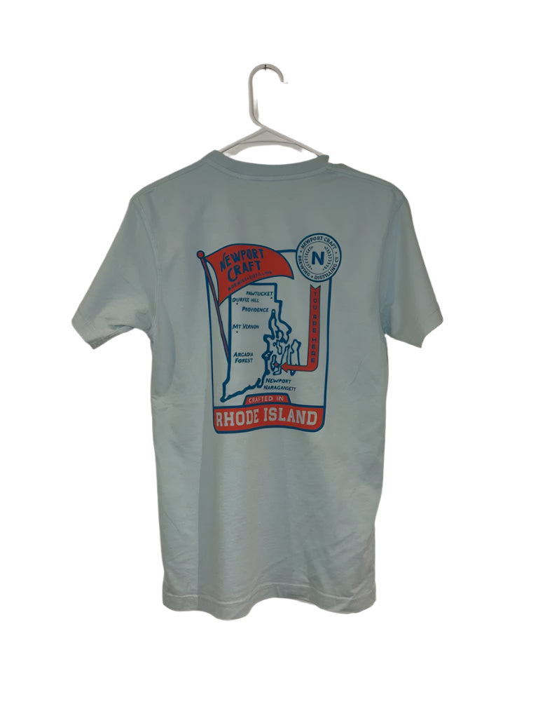 Map Light Blue T Shirt